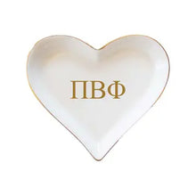Sorority Heart Shaped Ring Dishes For Jewelry
