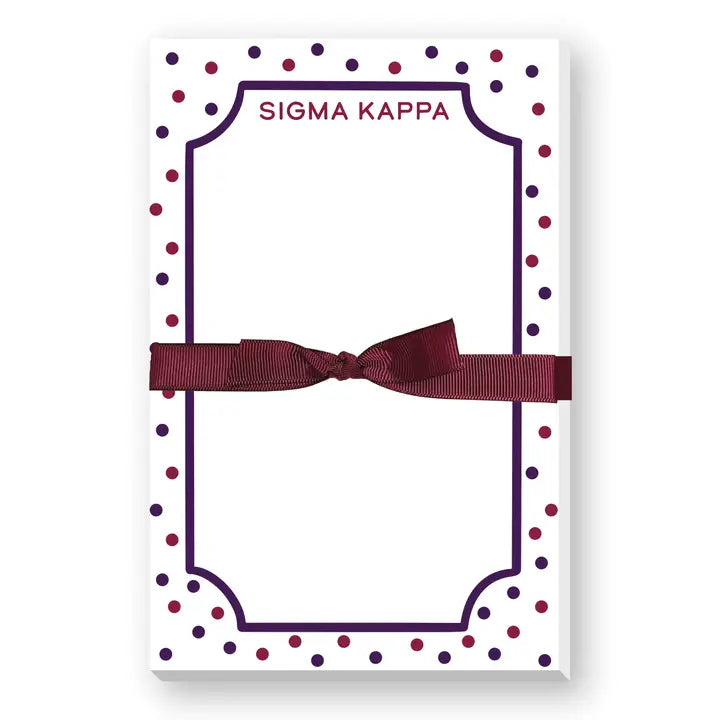 Sorority Greek Large Notepad Polkadot-Sigma Kappa