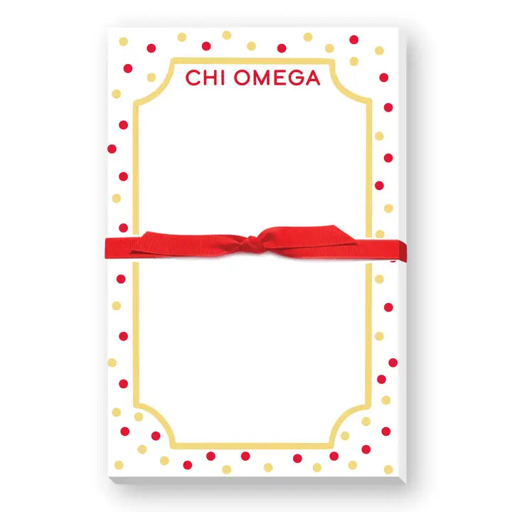 Sorority Greek Large Notepad Polkadot-Chi Omega