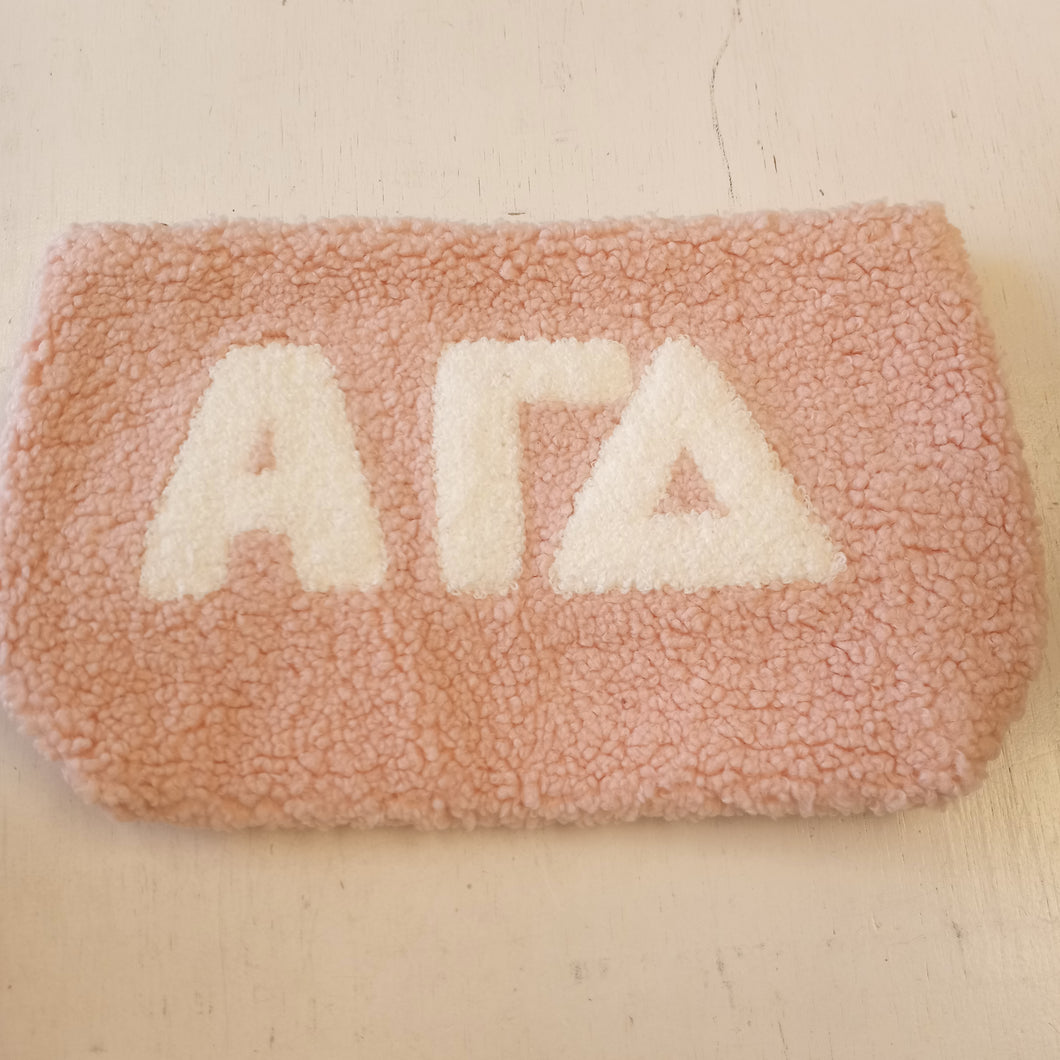 Sherpa Teddy Pouch- Alpha Gamma Delta