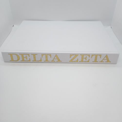 White Linen Memory Book- Delta Zeta