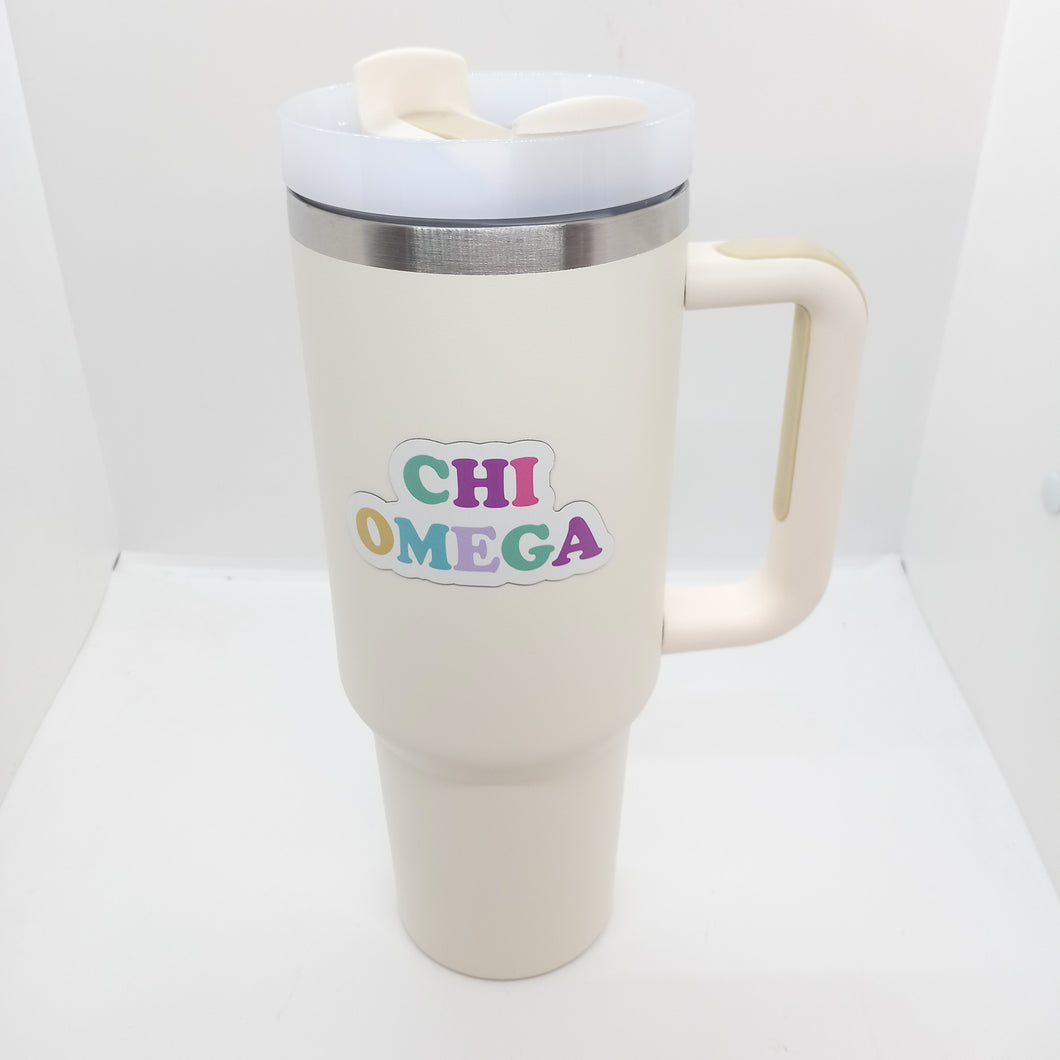 Metal Tumbler with Magnet- Chi Omega