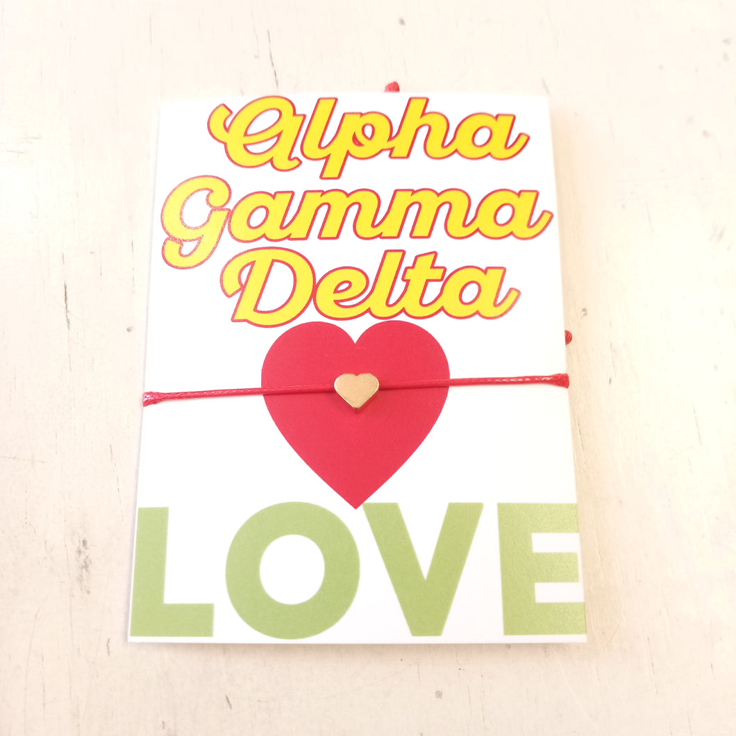 Love String Bracelet- Alpha Gamma Delta