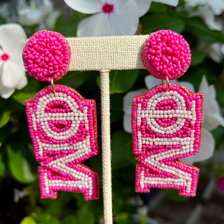 Greek Beaded Earrings- Phi Mu