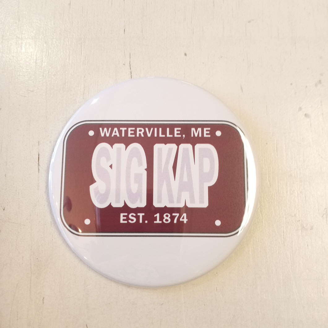 License Plate Button- Sigma Kappa