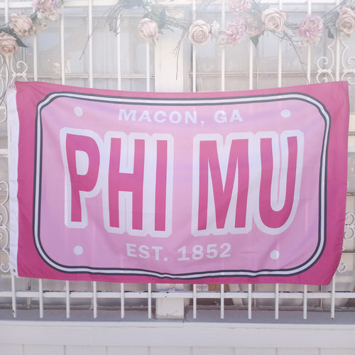License Plate Flag- Phi Mu