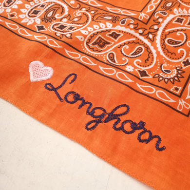 Camp Bandana- Longhorn Embroidered