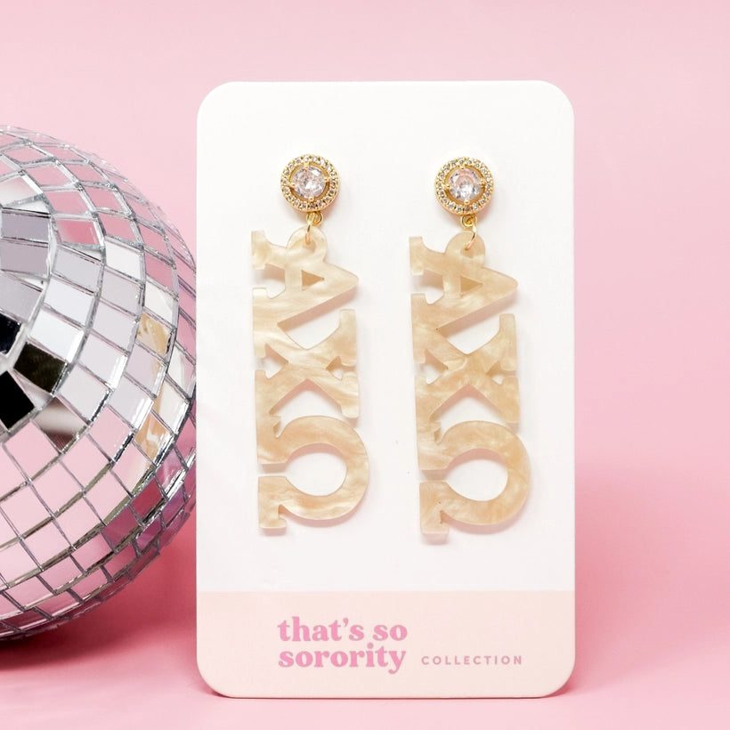 Acrylic Greek Letter Earrings- Alpha Chi Omega