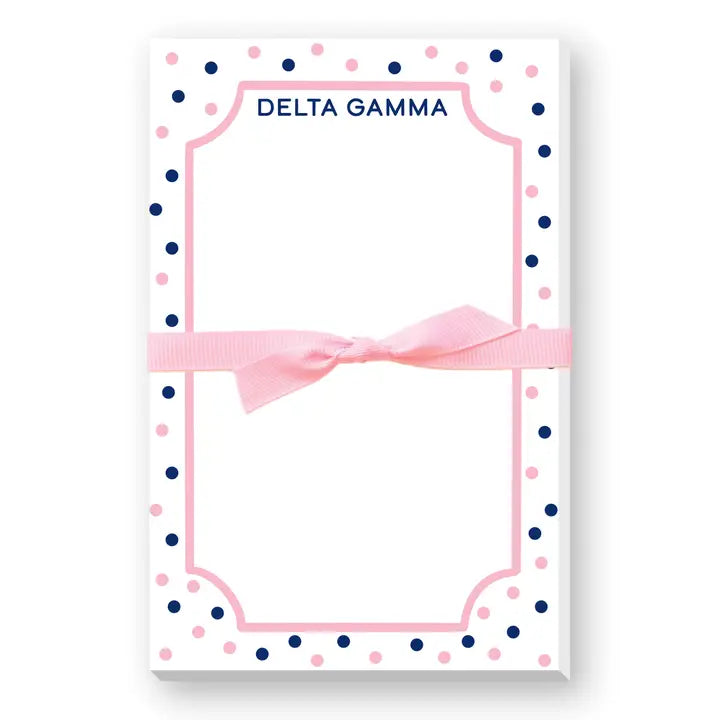 Sorority Greek Large Notepad Polkadot-Delta Gamma