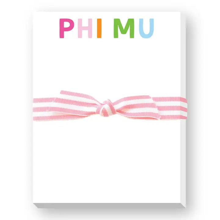 Sorority Greek Rainbow Mini Notepad - Phi Mu