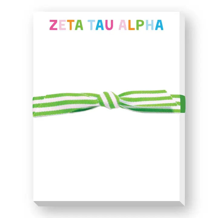 Sorority Greek Rainbow Mini Notepad - Zeta Tau Alpha