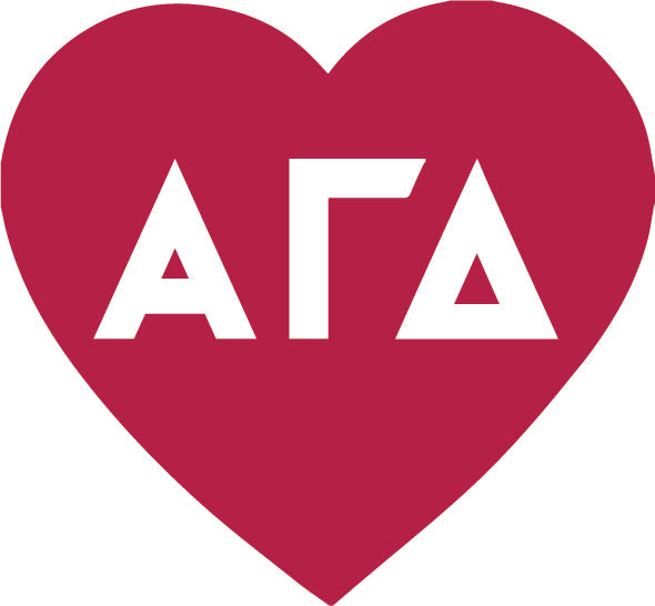 Acrylic Heart Pin- Alpha Gamma Delta