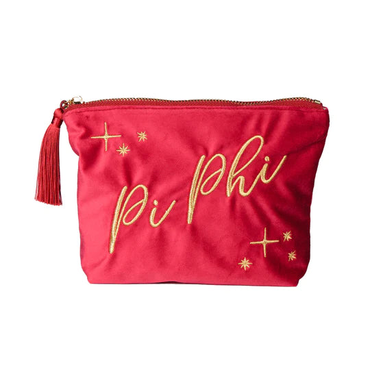 Velvet Cosmetic Pouch- Pi Beta Phi