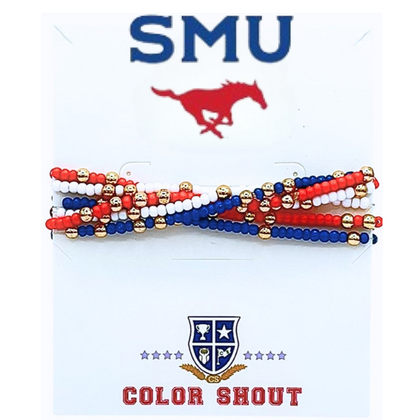 6 Beaded Stretch Bracelets- SMU