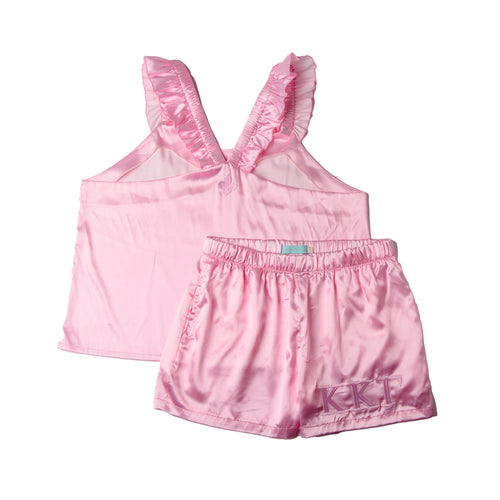 Pink Satin Pajama Set- Kappa Kappa Gamma