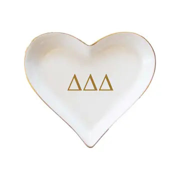 Sorority Heart Shaped Ring Dishes For Jewelry