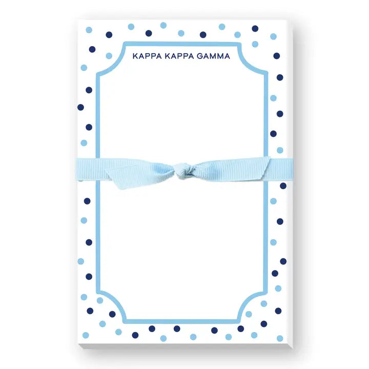 Sorority Greek Large Notepad Polkadot-Kappa Kappa Gamma