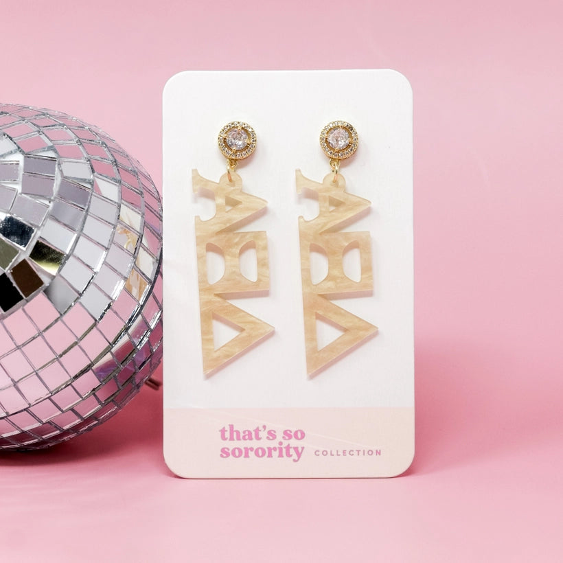 Acrylic Greek Letter Earrings- Alpha Xi Delta