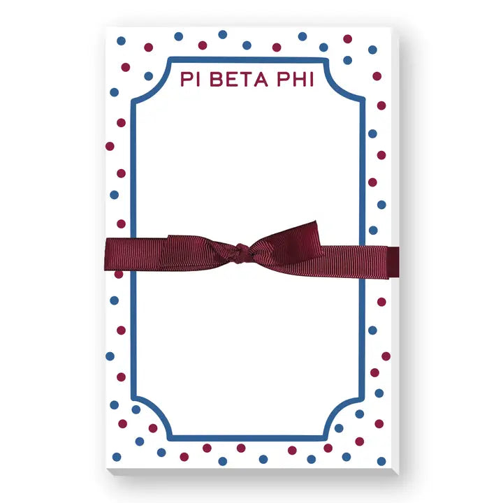 Sorority Greek Large Notepad Polkadot-Pi Beta Phi