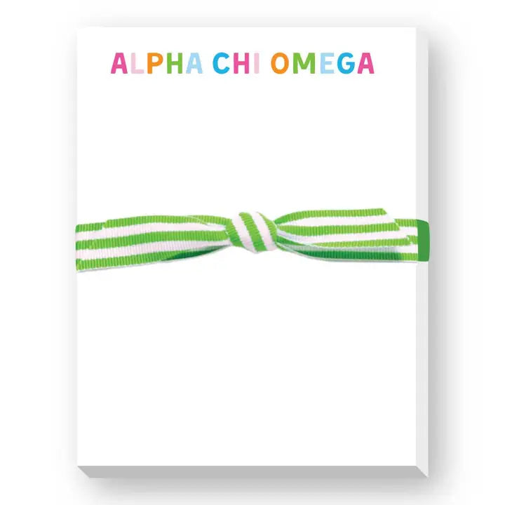 Sorority Greek Rainbow Mini Notepad - Alpha Chi Omega