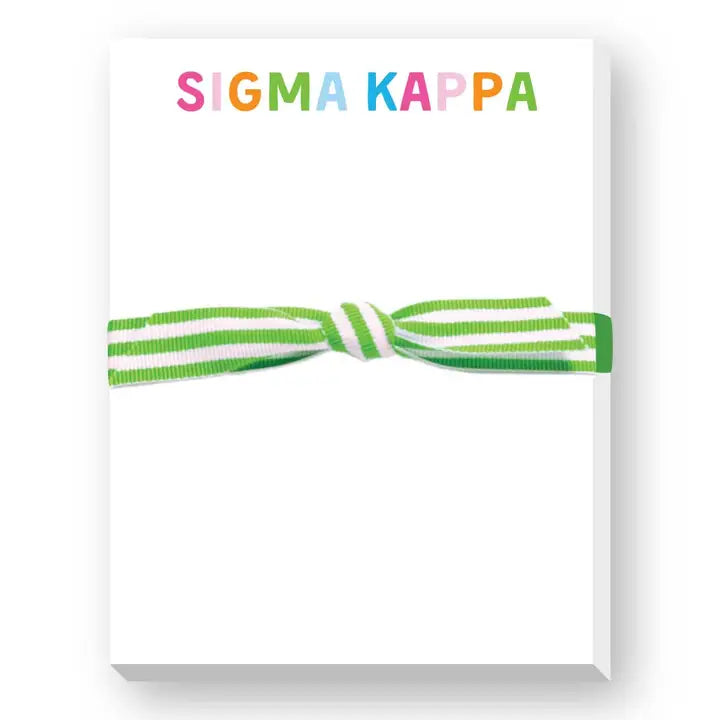 Sorority Greek Rainbow Mini Notepad - Sigma Kappa