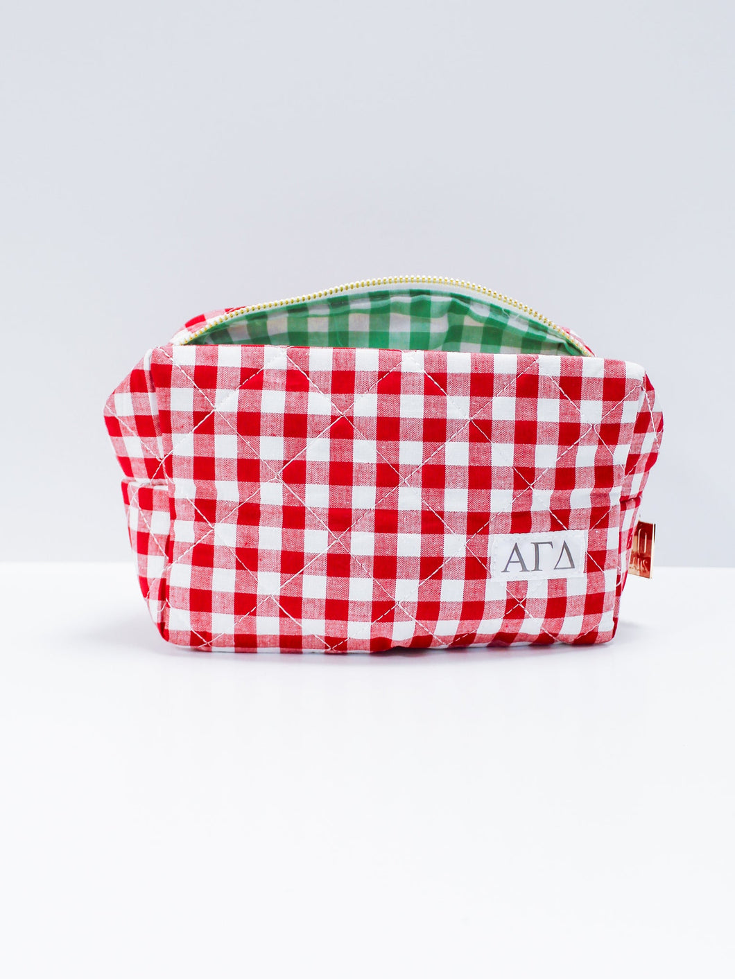 Quilted Gingham Bag- Alpha Gamma Delta