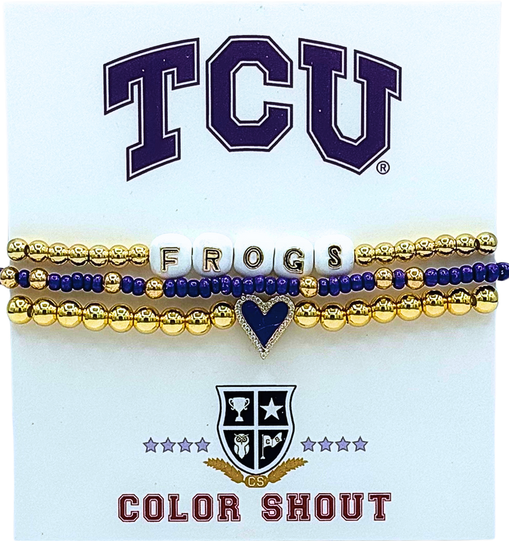 College Love Bracelet Stack- TCU