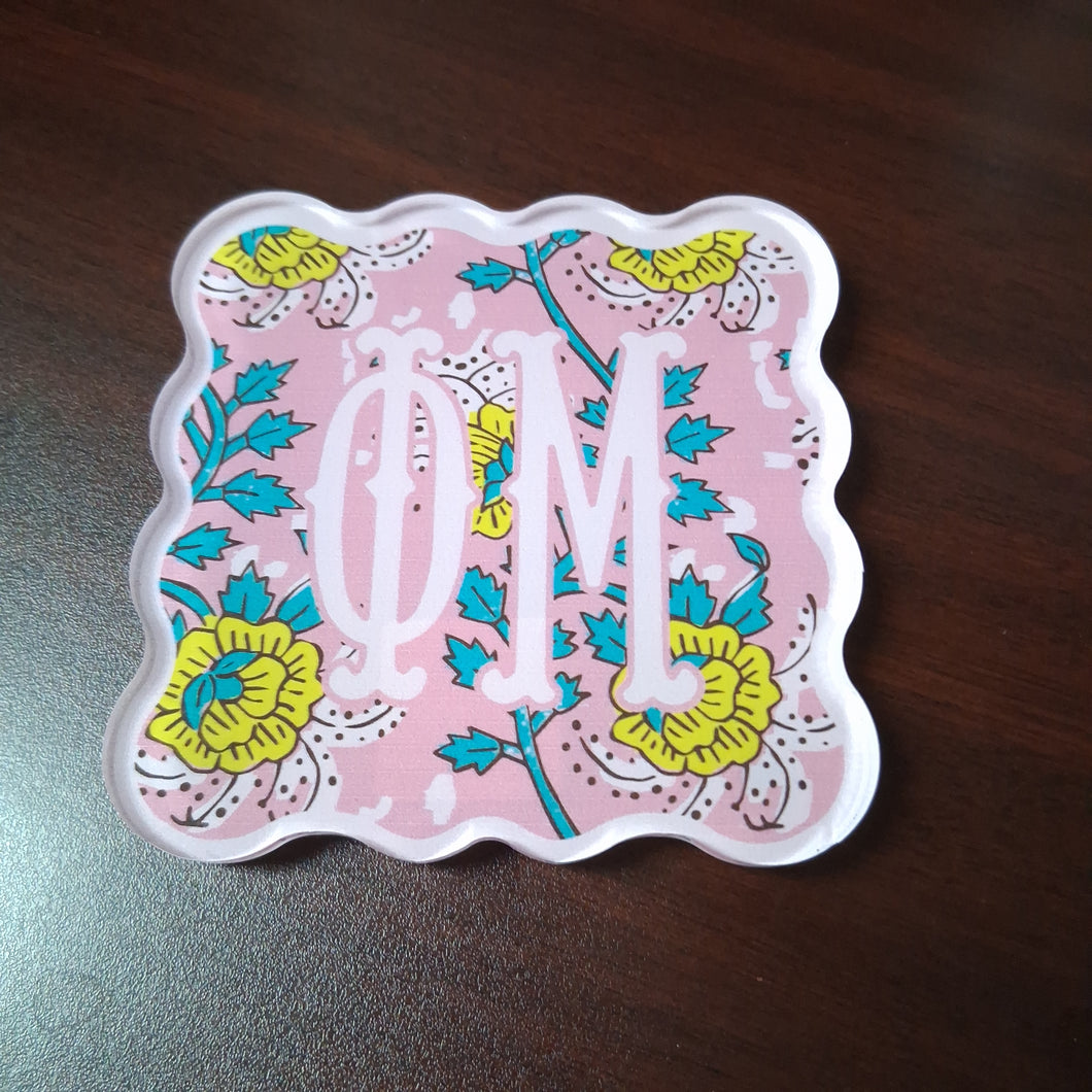 Block Acrylic Coaster- Phi Mu