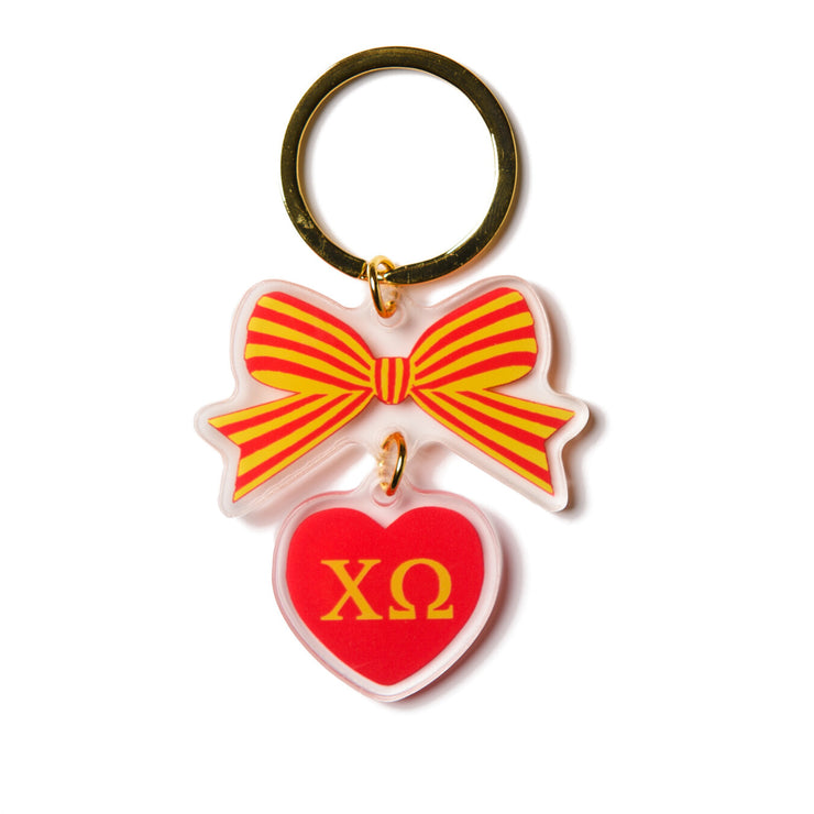 Bow Keychain- Chi Omega