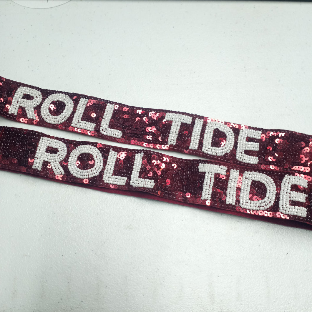 Sequin and Bead Strap- Roll Tide