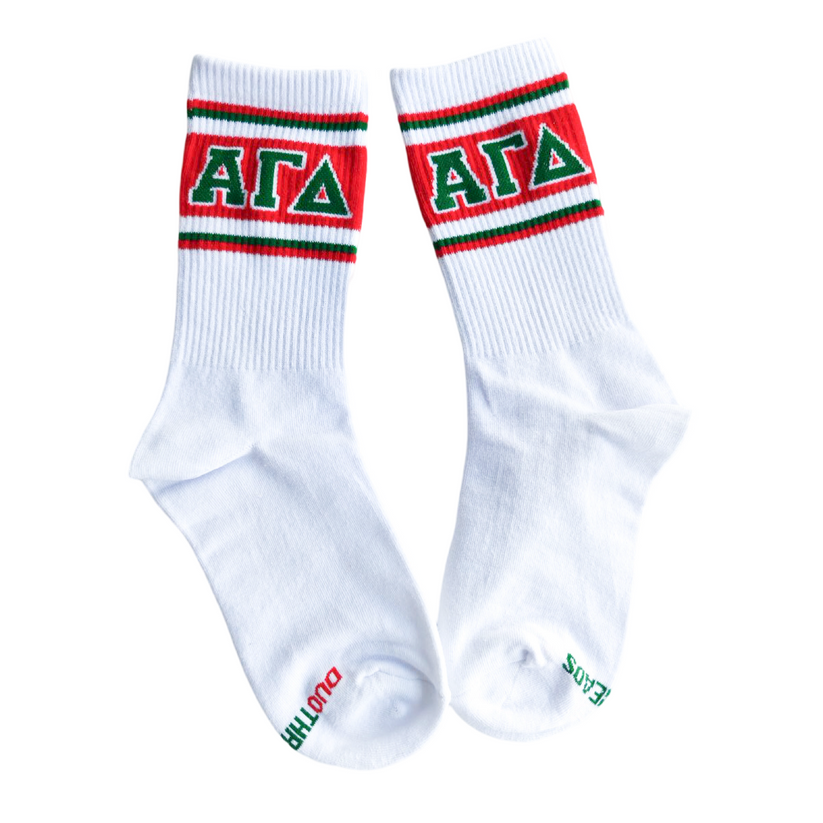 Retro Stripe Socks- Alpha Gamma Delta