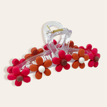 Daisy Claw Clip- Burgundy