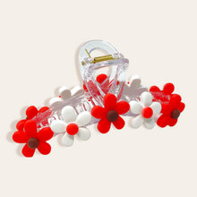 Daisy Claw Clip- Red & White