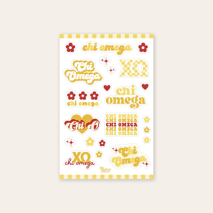 Flower Sticker Sheet- Chi Omega