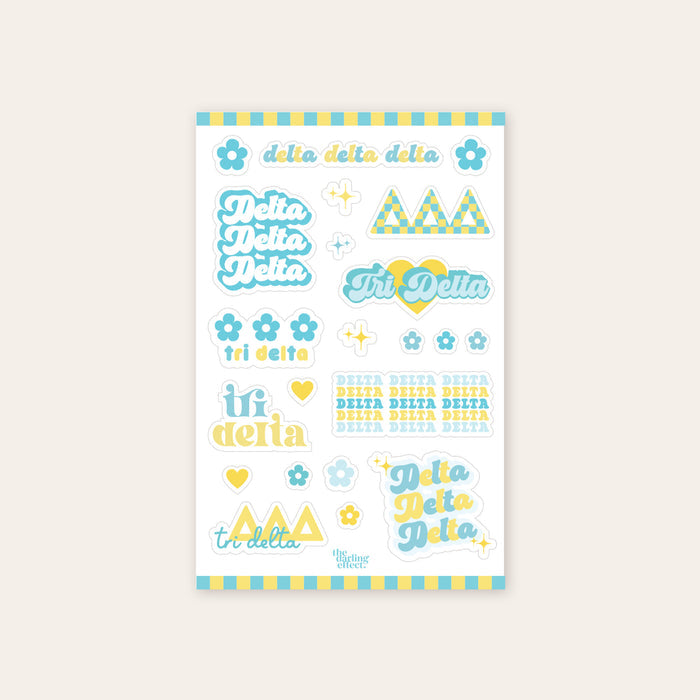 Flower Sticker Sheet- Delta Delta Delta