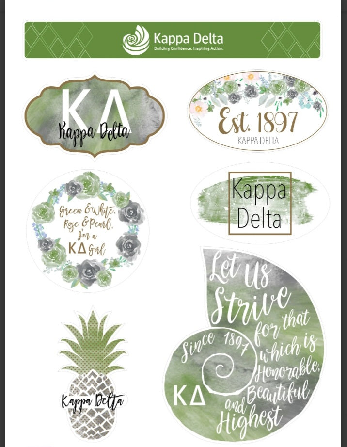 Watercolor Sticker Sheet - Kappa Delta