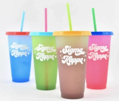 Color Changing Cup Set - Sigma Kappa