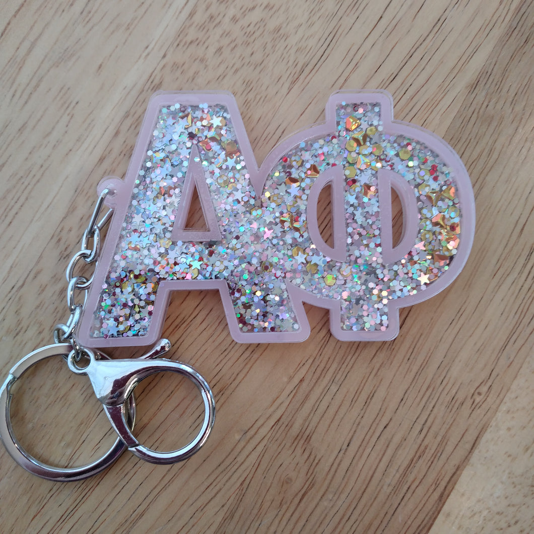 Glitter Keychain - Alpha Phi