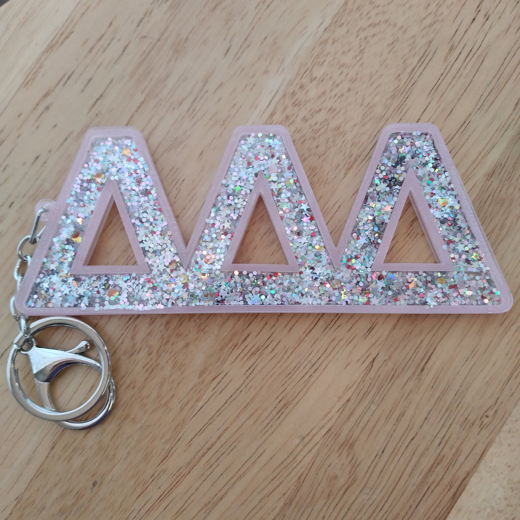 Glitter Keychain - Delta Delta Delta