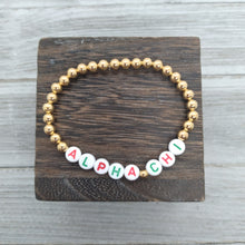 Gold Bead Sorority Name Bracelet