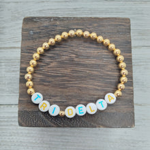Gold Bead Sorority Name Bracelet