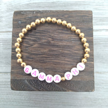 Gold Bead Sorority Name Bracelet