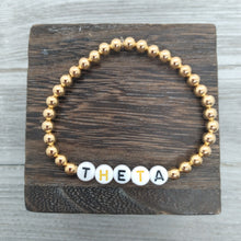 Gold Bead Sorority Name Bracelet