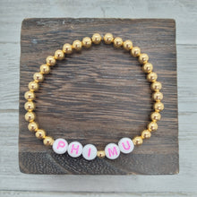 Gold Bead Sorority Name Bracelet