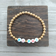Gold Bead Sorority Name Bracelet