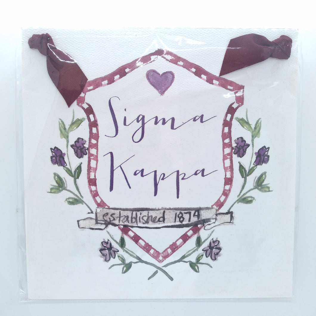 Crest Motif Wall Hanging- Sigma Kappa