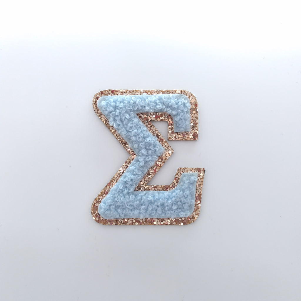 Sigma Sigma Sigma Chenille Stickers - Tri Sigma Greek Letter