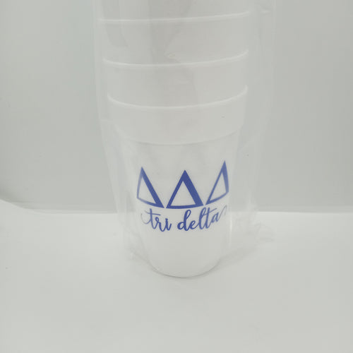Styrofoam Cups - Letters and Name - Delta Delta Delta