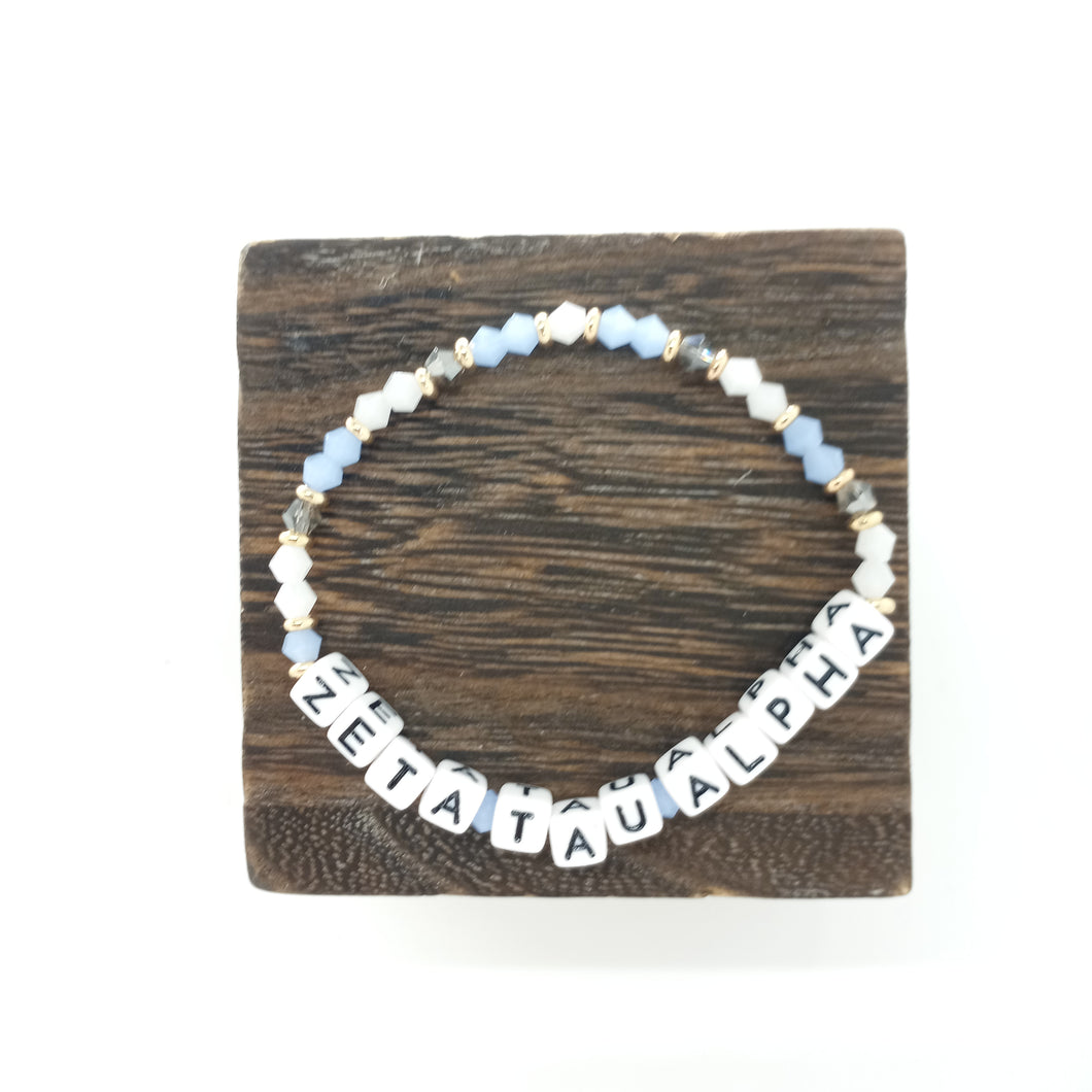 Colored Name Bracelet- Zeta Tau Alpha
