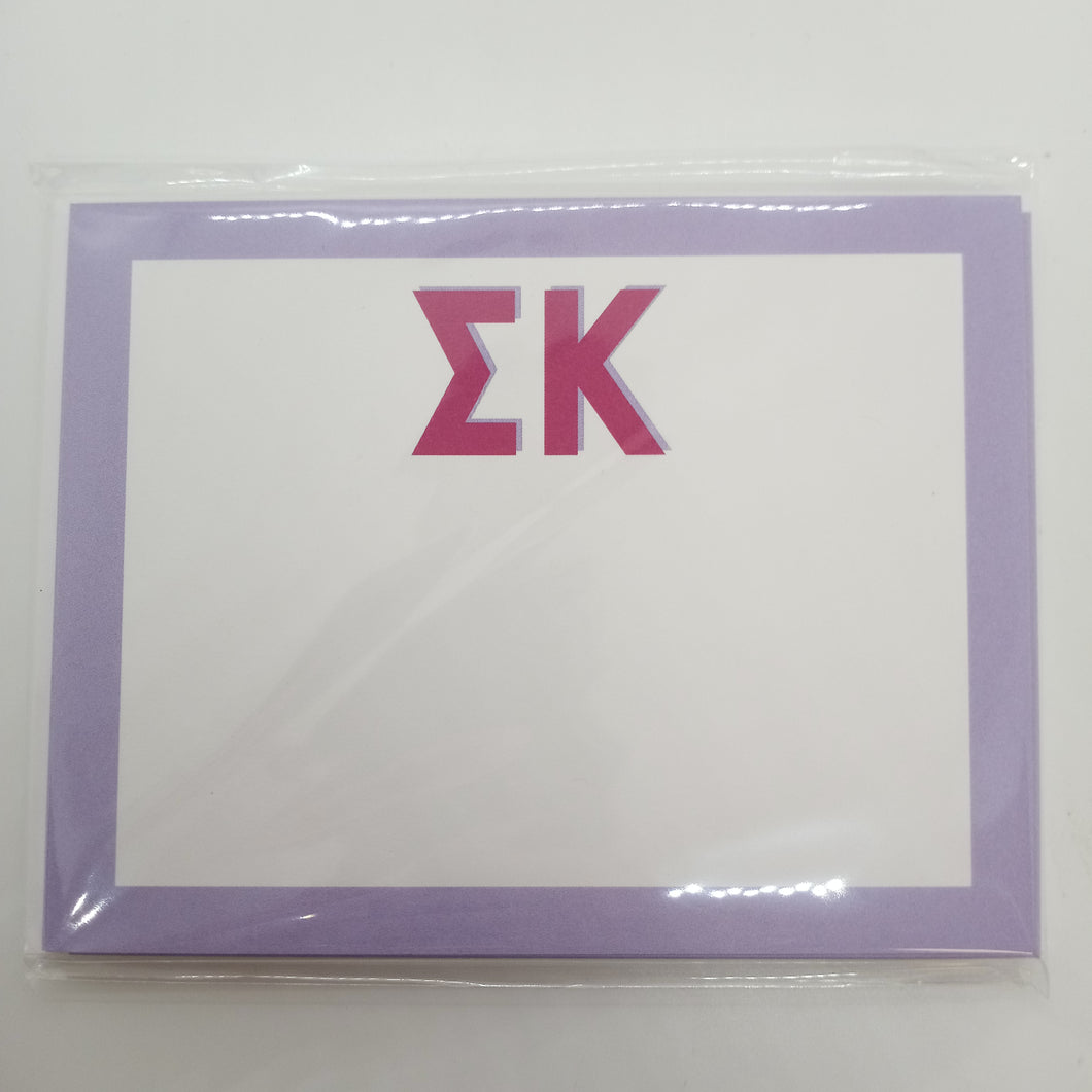Shadow Letter Flat Notecards- Sigma Kappa